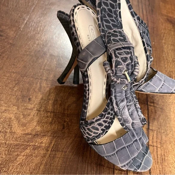 COACH Heels - Karlie Color charcoal gray and black size 7.5 - Picture 6 of 11